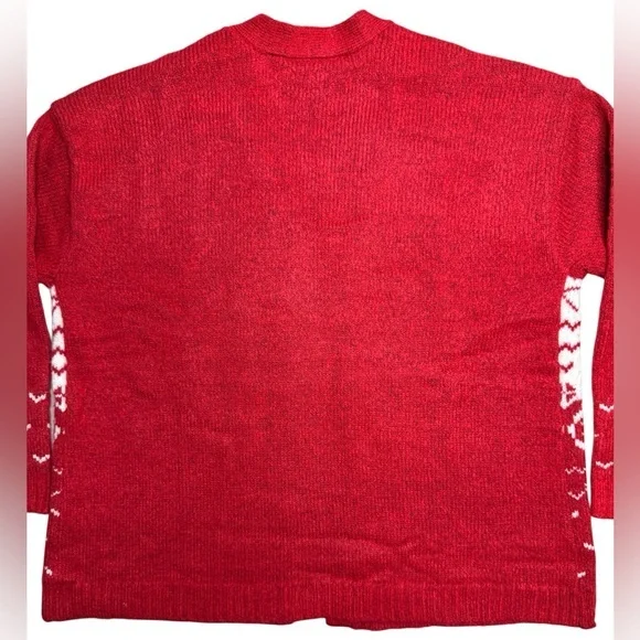 Lane Bryant Holiday‎ Cardigan Red & White Open Front Cardigan Women’s 1X - Picture 10 of 11